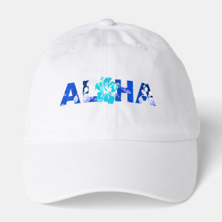 Aloha Hawaii Batik Hibiscus Tropical Island Blues Hat