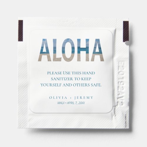 Aloha Hawaii Beach Tropical Wedding Hand Sanitizer Packet