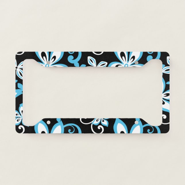 ALOHA HAWAII (BLACK/BLUE) LICENSE PLATE FRAME (Front)