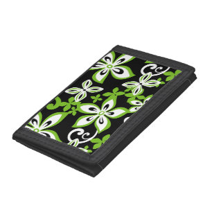 ALOHA HAWAII (BLACK/GREEN) TRI-FOLD WALLET
