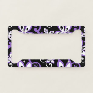 ALOHA HAWAII (BLACK/LAVENDER) LICENSE PLATE FRAME