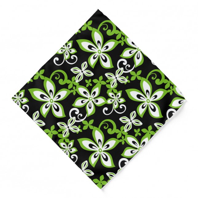 ALOHA HAWAII (BLACK/LIME) Bandana (Front)