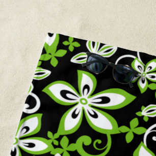 ALOHA HAWAII (BLACK/LIME) BEACH TOWEL