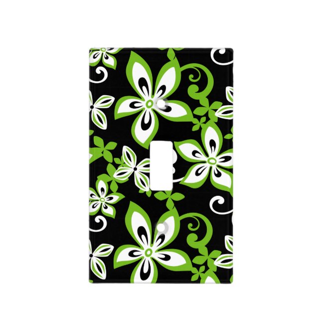 ALOHA HAWAII (BLACK/LIME) LIGHT SWITCH COVER (Front)