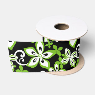 ALOHA HAWAII (BLACK/LIME) SATIN RIBBON