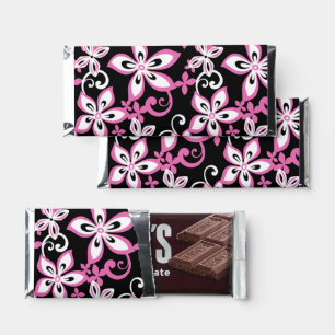 ALOHA HAWAII (BLACK/PINK) HERSHEY BAR FAVORS