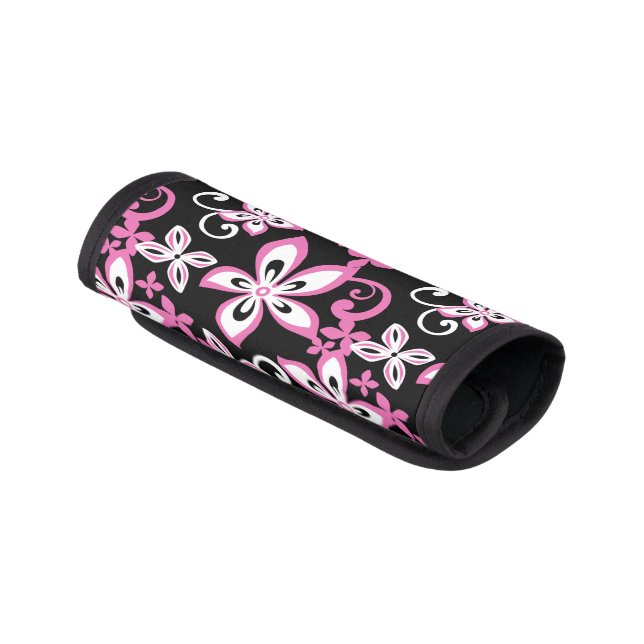 ALOHA HAWAII (BLACK/PINK) Luggage Handle Wrap (Angled)