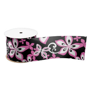 ALOHA HAWAII (BLACK/PINK) SATIN RIBBON