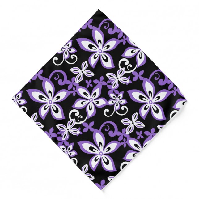 ALOHA HAWAII (BLACK/PURPLE) Bandana (Front)