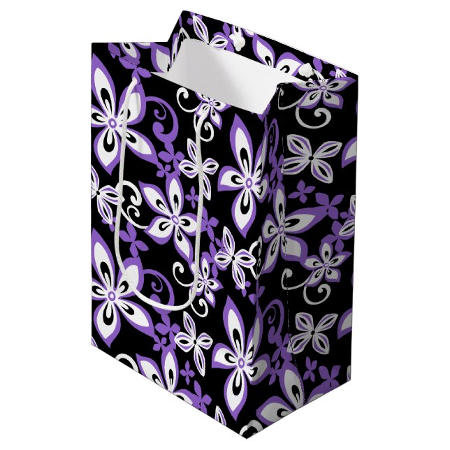 ALOHA HAWAII (BLACK/PURPLE) Gift Bag (Front Angled)