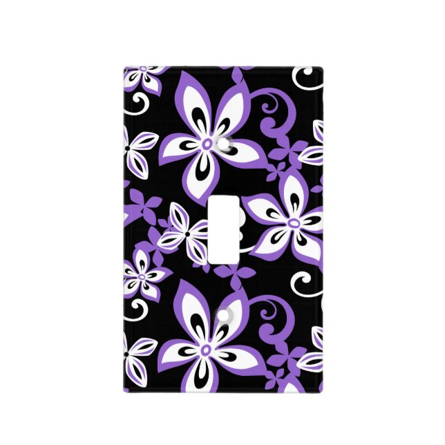 ALOHA HAWAII (BLACK/PURPLE) LIGHT SWITCH COVER (Front)