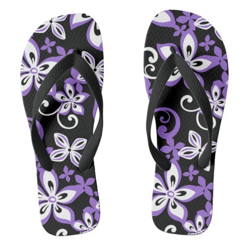 ALOHA HAWAII BLACKPURPLE Pair of Flip Flops