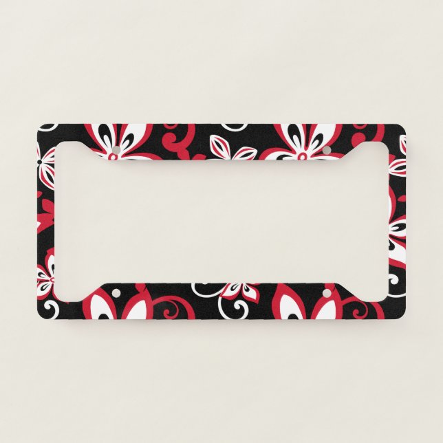 ALOHA HAWAII (BLACK/RED) LICENSE PLATE FRAME (Front)