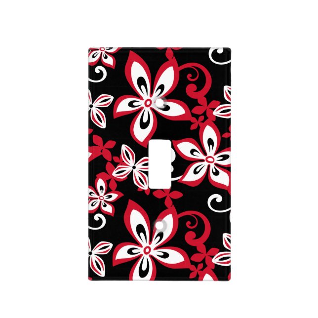 ALOHA HAWAII (BLACK/RED) LIGHT SWITCH COVER (Front)