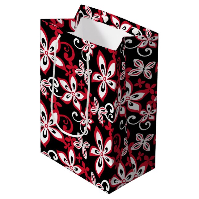 ALOHA HAWAII (BLACK/RED) MEDIUM GIFT BAG (Front Angled)