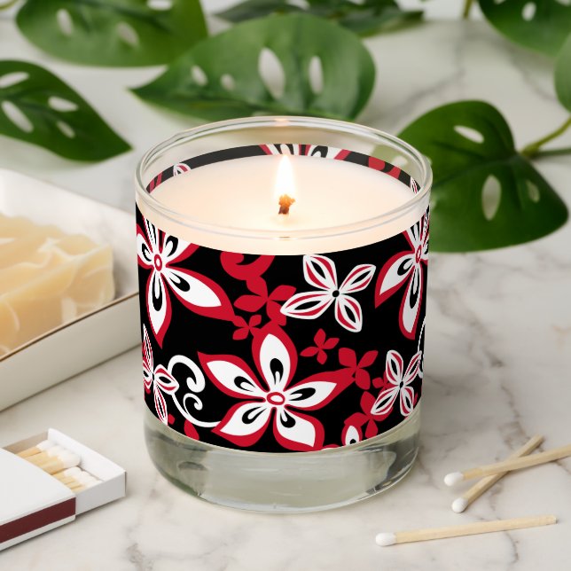ALOHA HAWAII (BLACK/RED) SCENTED CANDLE (Lit)