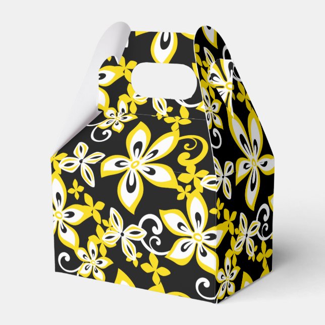 ALOHA HAWAII (BLACK/YELLOW) FAVOR BOXES (Front Side)