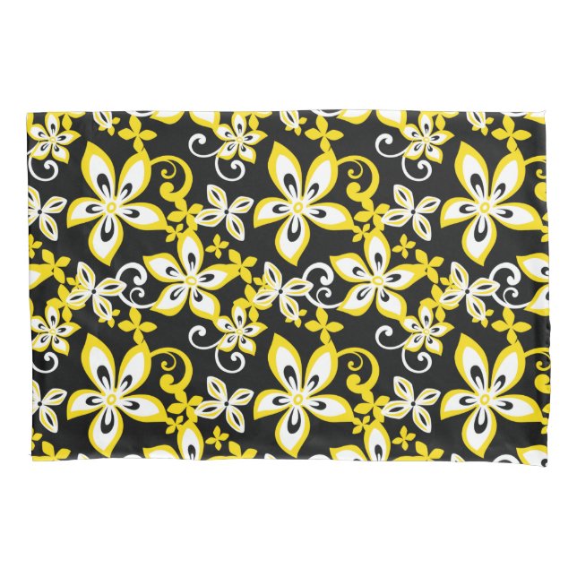 ALOHA HAWAII (BLACK/YELLOW) PILLOW CASE (Front-Left)