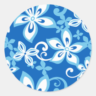 ALOHA HAWAII (BLUE x 2) CLASSIC ROUND STICKER