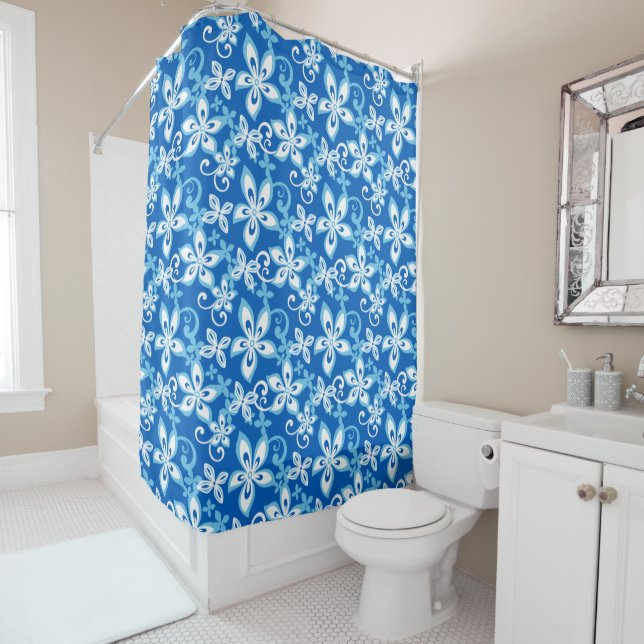 ALOHA HAWAII (BLUES) Shower Curtain (In Situ)
