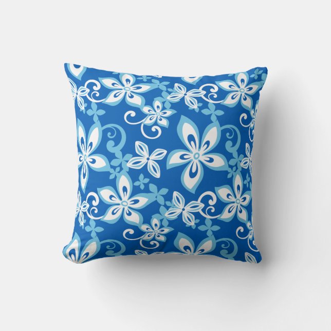 ALOHA HAWAII (BLUES) THROW PILLOW (Front)