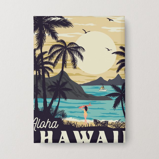Aloha Hawaii Button (Front)