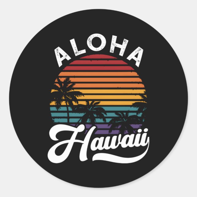 Aloha Hawaii Classic Round Sticker (Front)