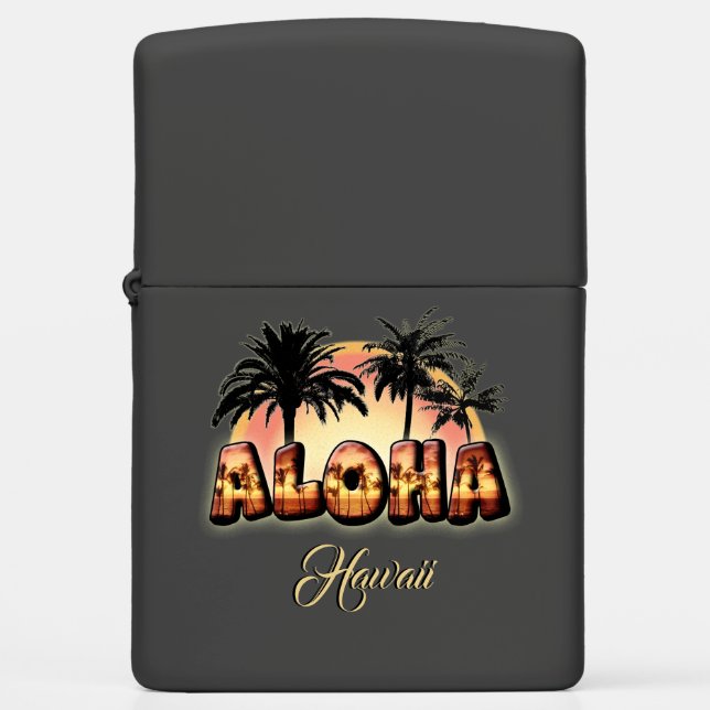 Aloha Hawaii (customizable) Zippo Lighter (Front)