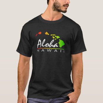 Aloha Hawaii (distressed Design) T-shirt by RobotFace at Zazzle