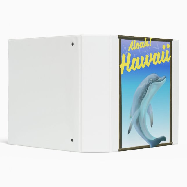 Aloha! Hawaii! Dolphin travel poster 3 Ring Binder (Background)