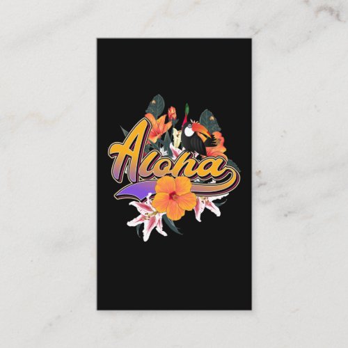 Aloha Hawaii Flowers Hawaiian Toucan Business Card