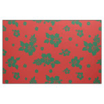 Aloha Hawaii Green on Red Christmas Pattern Fabric