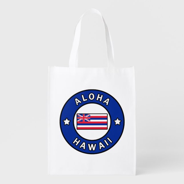 Aloha Hawaii Grocery Bag (Front)