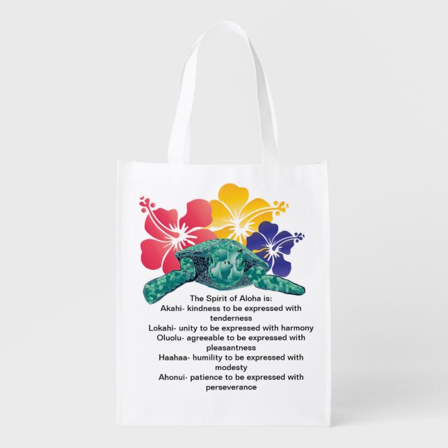 Aloha Hawaii Hanauma Bay Grocery Bag (Front)