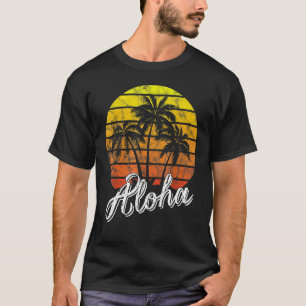 Aloha Hawaii Hawaiian Beach Summer Vacation Sunset T-Shirt