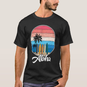 Aloha Hawaii Hawaiian  For Boys Girls Palm Tree Su T-Shirt