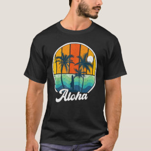 Aloha Hawaii Hawaiian For Boys Girls Palm Tree Su T-Shirt