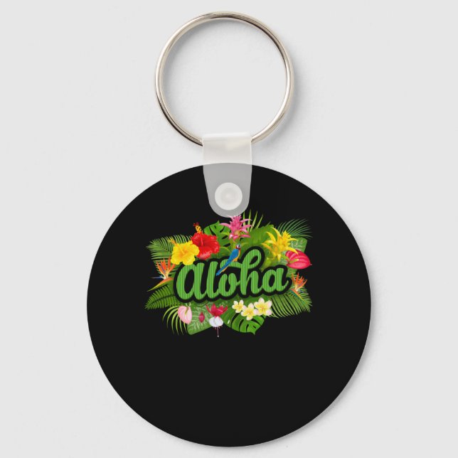 Aloha Hawaii Hawaiian Island Keychain (Front)