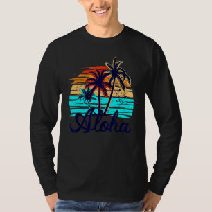 Aloha Hawaii Hawaiian Island  Palm Beach Surfboard T-Shirt