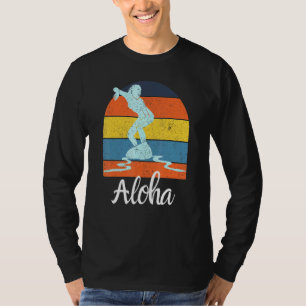 Aloha Hawaii Hawaiian Island Palm Beach Surfboard T-Shirt
