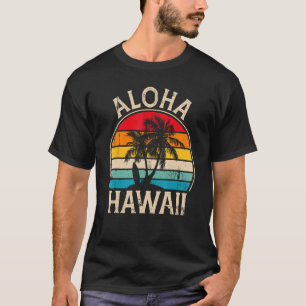 Aloha Hawaii Hawaiian Island  Palm Beach Surfboard T-Shirt