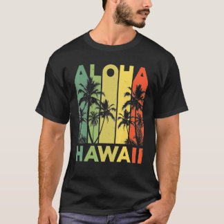 Aloha Hawaii Hawaiian Island  Palm Beach Surfboard T-Shirt