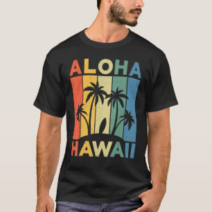 Aloha Hawaii Hawaiian Island Palm Tree Beach Surfb T-Shirt