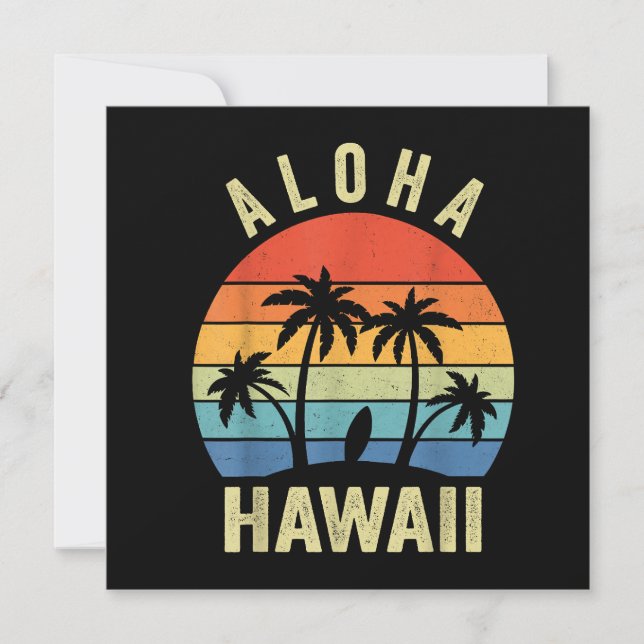 Aloha Hawaii Hawaiian Island Shirt Palm Beach Surf Invitation (Front)