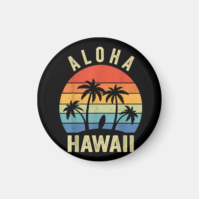 Aloha Hawaii Hawaiian Island Shirt Palm Beach Surf Magnet (Front)