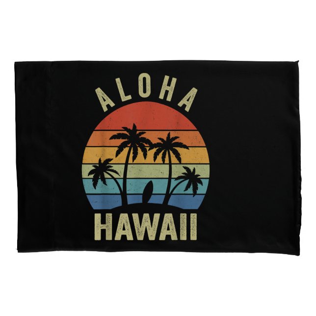 Aloha Hawaii Hawaiian Island Shirt Palm Beach Surf Pillow Case (Front)