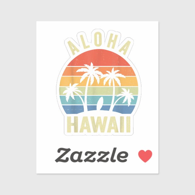 Aloha Hawaii Hawaiian Island Shirt Palm Beach Surf Sticker (Sheet)