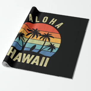 Aloha Hawaii Hawaiian Island Shirt Palm Beach Surf Wrapping Paper