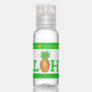 Aloha Hawaii Hawaiian Pineapple Island Wedding Hand Sanitizer