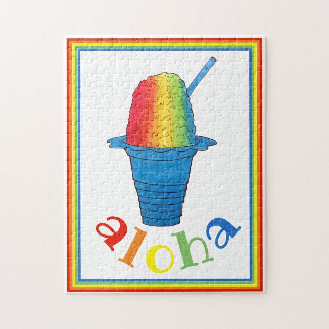 ALOHA Hawaii Hawaiian Rainbow Shave Shaved Ice Jigsaw Puzzle (Vertical)